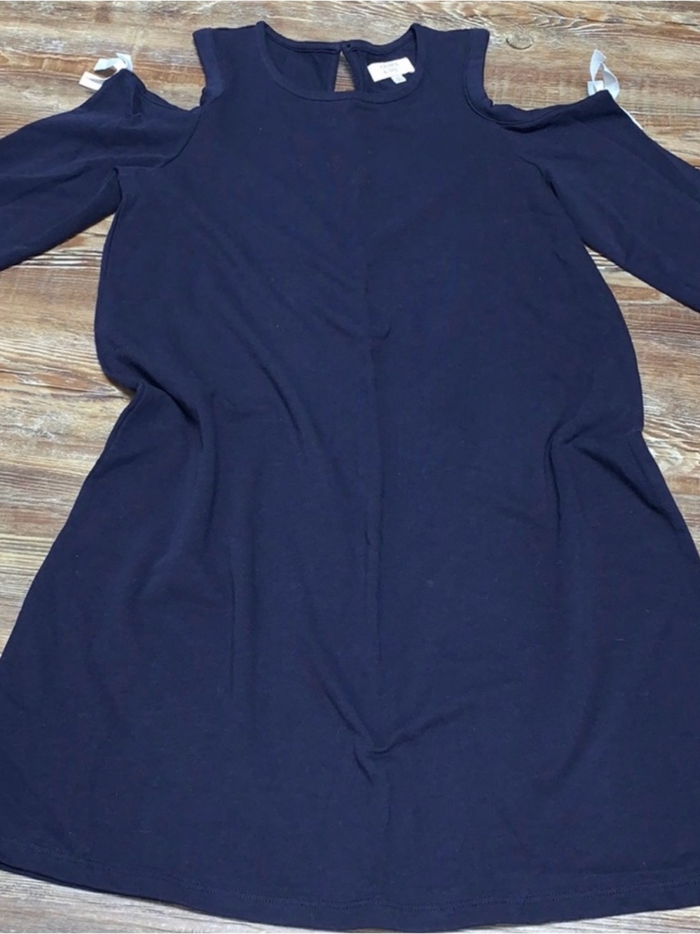 crown & ivy Navy Cold-Shoulder Casual Dress for Girls